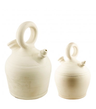 Botijo Artesano Barro Blanco - 2 Tamaños - Producción Artesanal