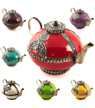 Tetera Decorativa Cerámica y Alpaca - Varios Colores - 15 cm