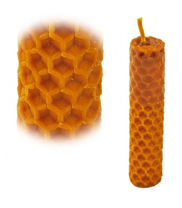 Mano artigianale tondo cera d'api Vergine - candela 2 x 9 cm