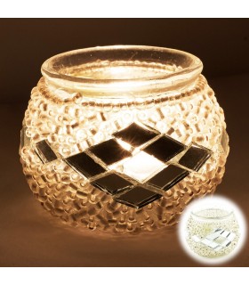 Portavelas Turco Mini-Cristal Murano -Artesania Turca-Tamaño 1