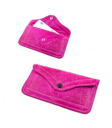 Cartera Piel Grabada y Acolchada - 2 Tamaños - Varios Colores