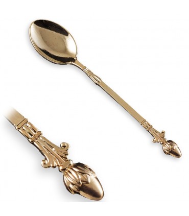 Cucchiaino grano - grande qualità - incenso bronzo 10cm