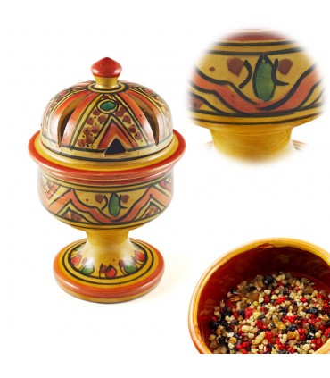 Räuchergefäß Kuppel Arabisch - Keramik glasiert - 4 Farben - 17 cm