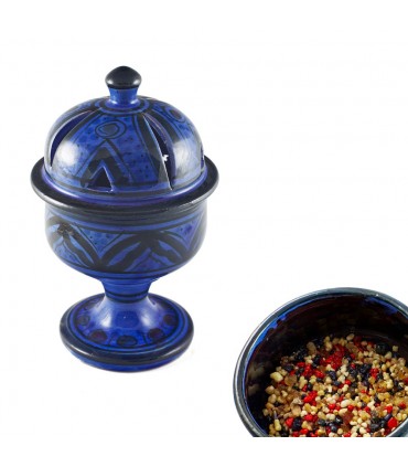 Räuchergefäß Kuppel Arabisch - Keramik glasiert - 4 Farben - 17 cm