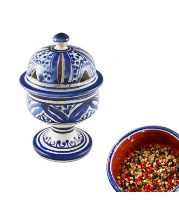 Räuchergefäß Kuppel Arabisch - Keramik glasiert - 4 Farben - 17 cm