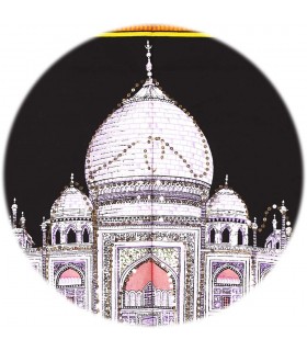 Tissu en coton Taj Mahal en Inde-mosquée-Artisanat-100 x 75 cm.