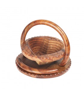 Bois Panier pliante - Conception de coeur - 20 cm
