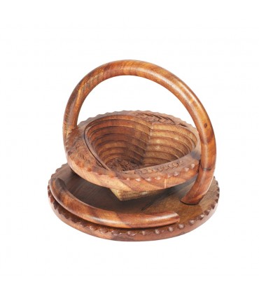 Cesta Madera Plegable - Diseño Corazón - 20 cm