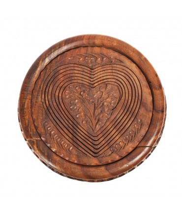 Cesta Madera Plegable - Diseño Corazón - 20 cm