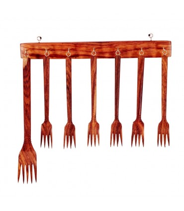 Juego 7 Tenedores Madera - Gran Calidad - Percha Exposición