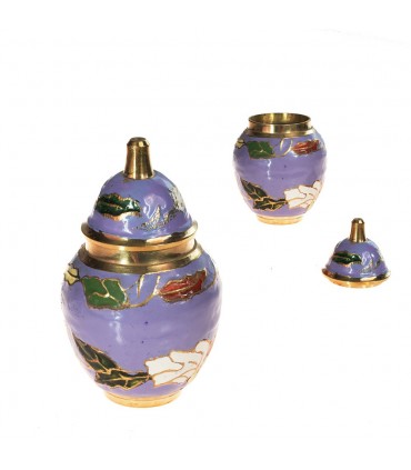 Bombonera miniatura in bronzo - Floral Design - 7 cm