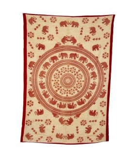 Inde-Cotton- Mosaic Elefant Amour-Artisan-210 x 140 cm