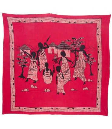 Tessuto donna di cotone-India-tribù guerriere-Quesería - 210 x 245 cm