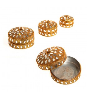 Scatole gioco 3 brillanti glitter colori - velluto-