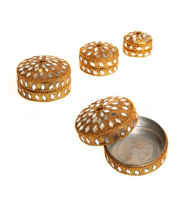 Scatole gioco 3 brillanti glitter colori - velluto-