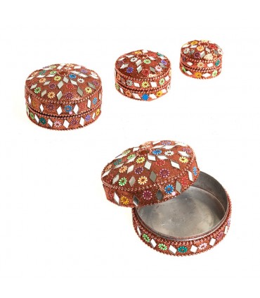 Scatole gioco 3 brillanti glitter colori - velluto-