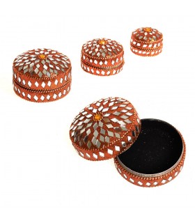 Scatole gioco 3 brillanti glitter colori - velluto-