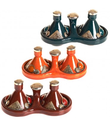 Decorated Mini Spice Tajin-Various Colors-7.5 cm High