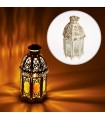 Lantern aged-white-octagonal-glass-Trasnparente - 19 cm