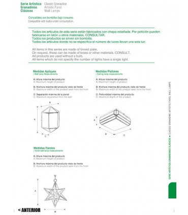 Farol Envejecido Modelo Chauchina - Serie Andalusí Granadina - Varios Acabados