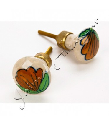 Pomo Diseño Flor - 6 cm - Enganche con rosca - Muy elegante