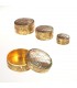 Set tre scatole tonde in ottone e Alpaca