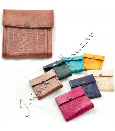 Praça bolsa de couro - Gravação Couro - Várias Cores