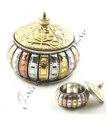 Grande scatola bronzo - incisa rilievi floreali - 6 cm