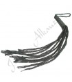 Black Leather Short Whip - Braided Artisan - 55 cm