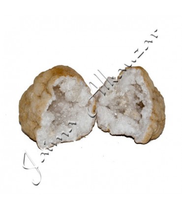 Geode - roche minéraux - quartz - s'ouvre en 2 parties - 15 cm