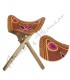 Tabouret - trépied amovible - Broderie Cuir