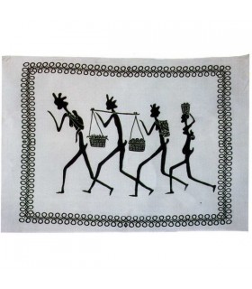 Stoff Baumwolle-Indien - Stamm 4 Hombres-Artesana - 210 x 245 cm
