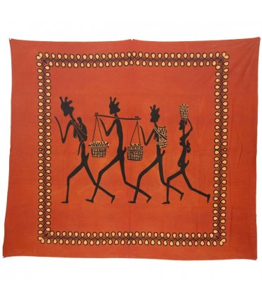 Stoff Baumwolle-Indien - Stamm 4 Hombres-Artesana - 210 x 245 cm