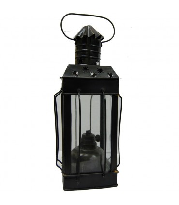 Farol Aceite - Forja y Cristal - Base con Mecha Algodón