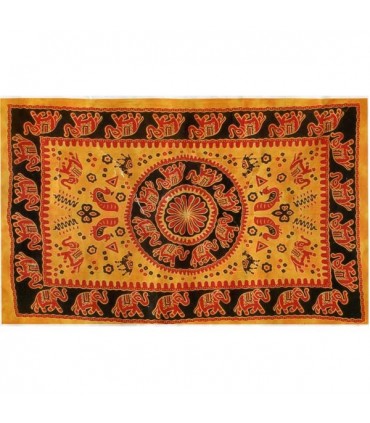 Stoff Baumwolle Indien-Elefante Pecock-Handwerker-140 x 210 cm