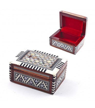 Weiße rechteckige Box - Shell - Velvet - Intarsien von Ägypten