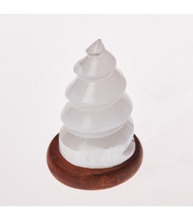 Lampada di selenite spirale - USB - minerale naturale