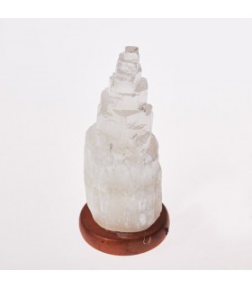 Lampada di selenite minerale naturale - USB - Cattedrale