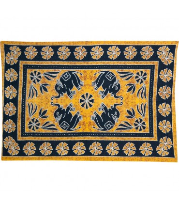 Índia-Cotton - Floral Elefantes-Artisan-140 x 210 cm