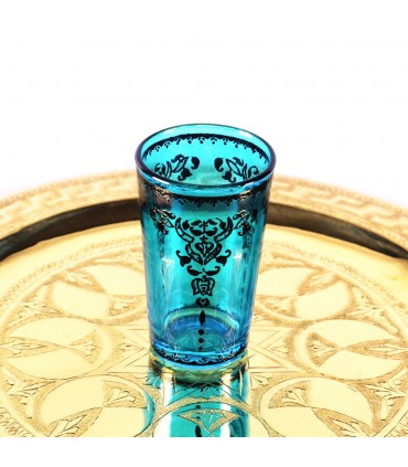 Juego 6 Vasos de Té Grabados -  Filigrana Floral Henna - Diseño Tuareg