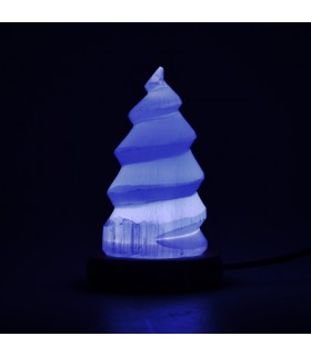 Lampada di selenite spirale - USB - minerale naturale