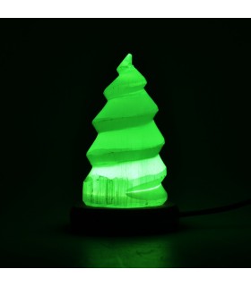 Lampada di selenite spirale - USB - minerale naturale
