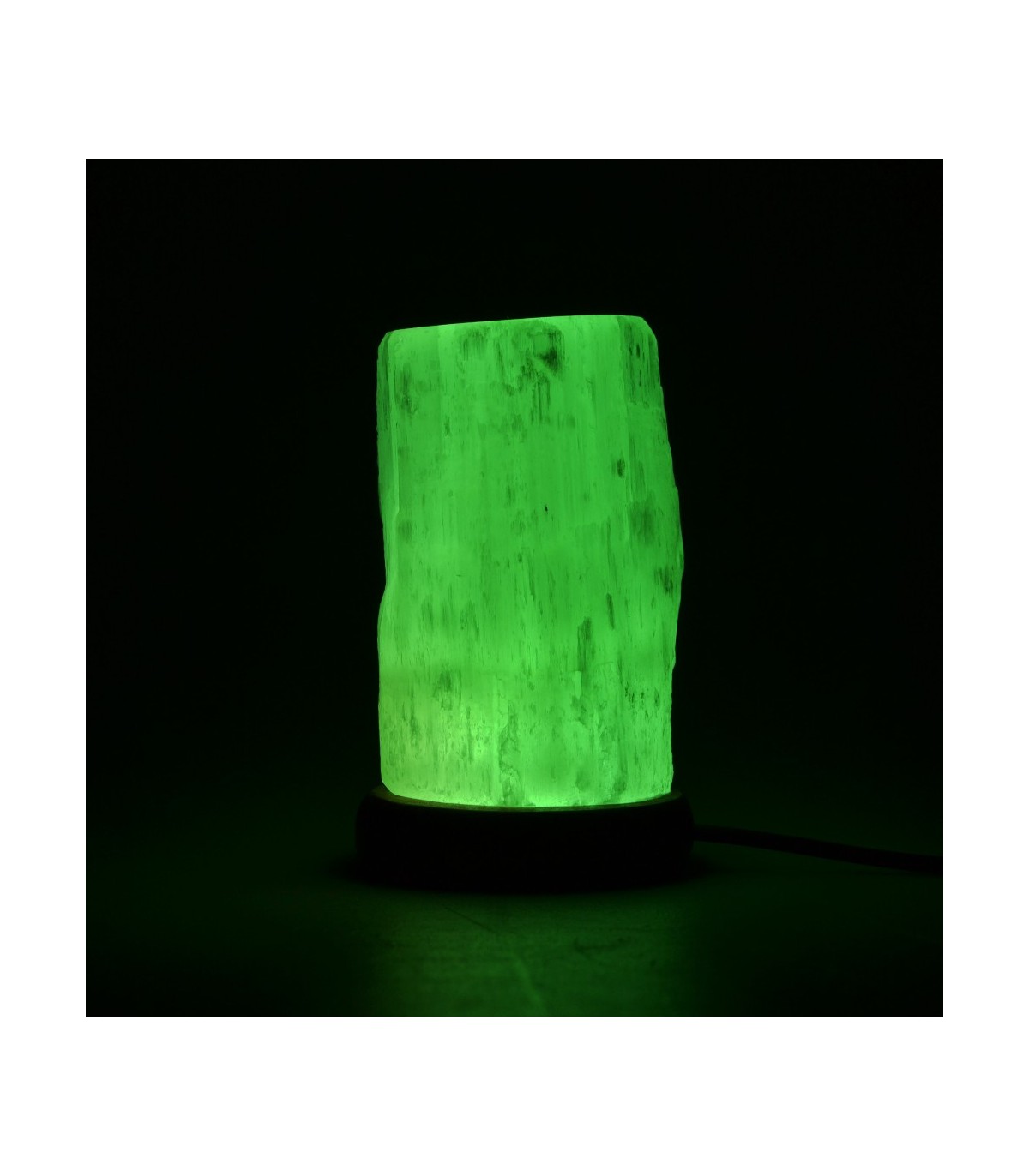 Selenit Lampe Mit Holzsockel 32–35 Cm – Naturstein Kristalllampe Für Positive Energie & Gemütliches Licht