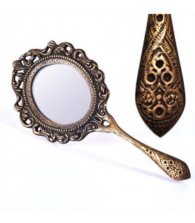 Miroir en bronze coulé main