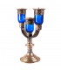 Three Arm Candelabra Alpaca and Glass - Model 1