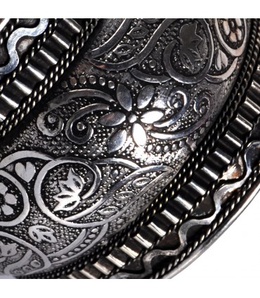 Bracciale in argento - stampa floreale - Alpaca