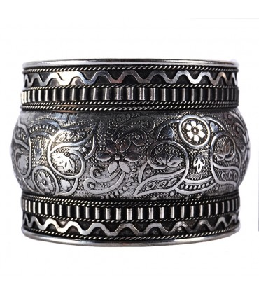 Bracciale in argento - stampa floreale - Alpaca