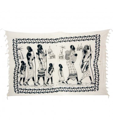 Cotton Fabric India-African Family-Crafts-140 x 210 cm