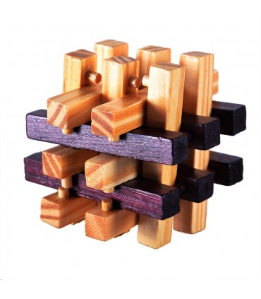 Puzzle de bois amovible - wit - Game cube - 7 x 7 cm