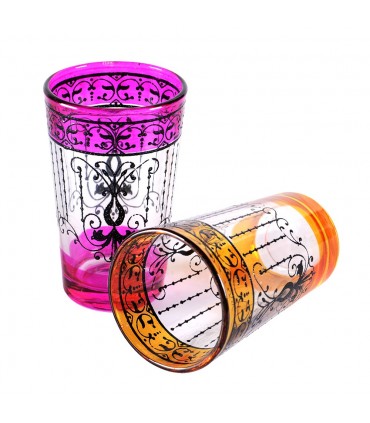 Xícaras de chá de jogo 6 imprime desenho de borboleta - filigrana Henna Floral-